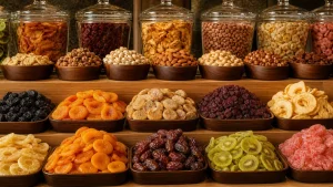فروش میوه خشک در دبی با بسته‌بندی شیک و چیدمان ممتاز